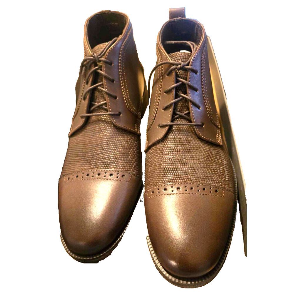 Stacy Adams Men's Burgess Cap-Toe Lace-up Ankle Boot Brown  Size 8 M New in Box